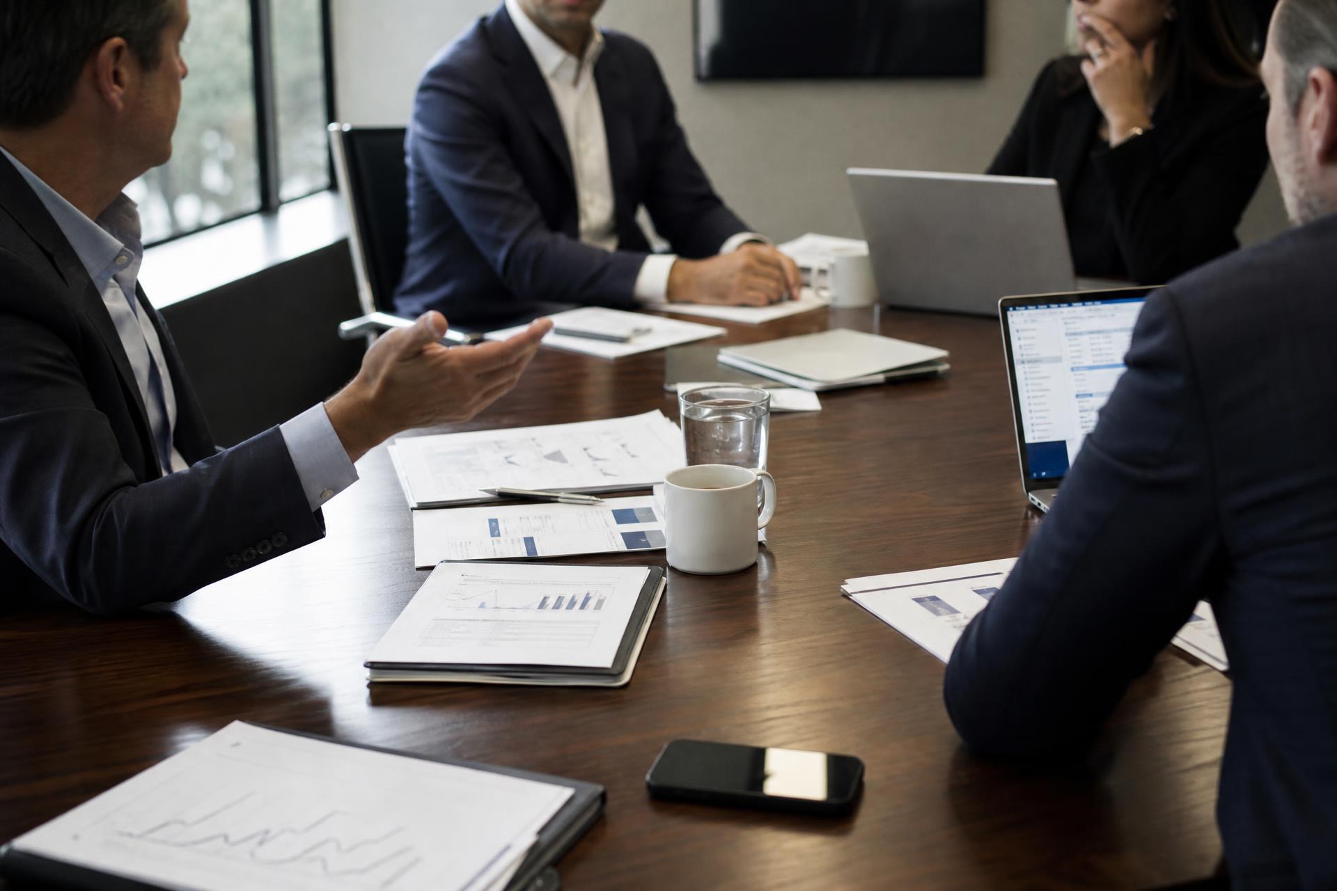 Executive boardroom overlooking the city